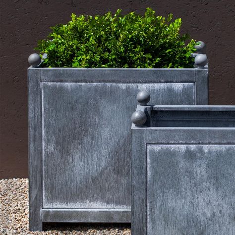 Box Hill Large Square Planter Garden Fountains Outdoor, Zinc Planters, Elevated Planter, Parterre Garden, Box Hill, Large Outdoor Planters, Campania International, Rectangle Planters, Steel Planters