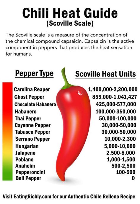 Scoville Scale Chart Chili Heat Guide Hot Pepper Chart, Authentic Chile Relleno Recipe, Easy Chile Relleno Recipe, Stuffed Chili Relleno Recipe, Rellenos Recipe, Chile Relleno Recipe, Tabasco Pepper, Chili Relleno, Traditional Mexican Dishes