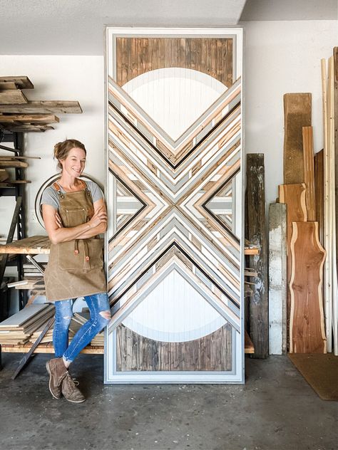 Discover The Dallas Artist Behind These One-Of-A-Kind Wood Mosaics https://luxesource.com/ryan-renner-birch-bloom-dallas-artist/ #woodworking #reclaimedwood #art Mosaic Wood Art, Wood Mosaic Wall Art, Wood Mosaics, Country Wood Signs, Geometric Wood Wall Art, Geometric Wood Wall, Houston Interior Designers, Creative Flooring, Wood Interior Design