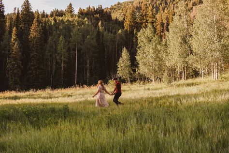 Running through a meadow in the gorgeous mountains of Utah \\ august roots creative @augustroots House In Meadow, Running Through A Meadow, Couple Running Aesthetic, Midsummer Illustration, Running In A Field Aesthetic, Running Through Field Aesthetic, Dancing In A Field, Running In A Field, Running Through A Field