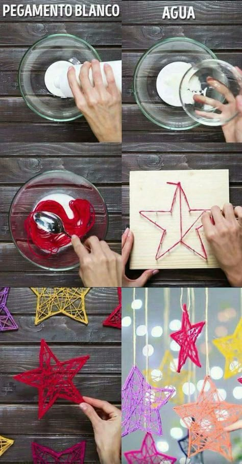 Navidad Diy Christmas Videos, Easy Christmas Crafts, Christmas Gif, Home Diy Decor, Colorful Christmas Tree, Home Diy Projects, Christmas Crafts For Kids, Xmas Crafts, Christmas Deco