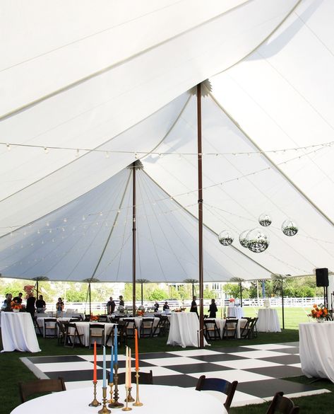 The dreamiest wedding reception is one under a sailcloth tent. 💭🕊️ Go to our link in bio to discover our tent offerings.⁠ ⁠ Vendors:⁠ Planner: @celebrationsweddingcompany ⁠ Tent, Dance Floor, Lighting: @diamondeventandtent ⁠ Catering: @180tacos ⁠ Churros: @sandiablochurros ⁠ ⁠ #weddingtent #receptiontent #tentrentals #utahtentrental #tentrental #weddingplanner #eventplanner⁠ ⁠ Wedding reception ideas, summer wedding, summer event, disco ball decor, black and white dance floor, bride-to-be, 20... Tent Dance Floor, Black And White Dance Floor, Black And White Dance, White Dance Floor, Disco Ball Decor, Dance Floor Lighting, White Dance, Floor Lighting, Wedding Reception Ideas