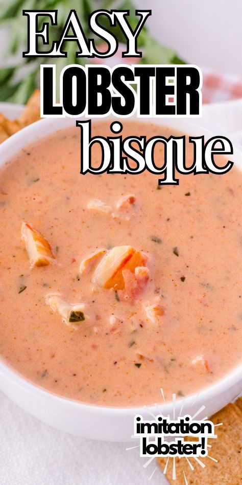 This lobster bisque recipe is so easy and it turned out so good! Easy Lobster Bisque, Seafood Bisque Recipe Easy, How To Make Lobster, Seafood Bisque Recipe, Lobster Bisque Recipe, Lobster Bisque Soup, Seafood Bisque, Bisque Recipe, Crab And Lobster