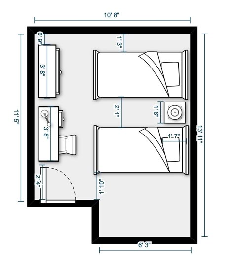 Bedroom Plan And Elevation, Bedroom Interior Design 2d Plan, Bunk Bed Floor Plan Symbol, Section Bedroom Drawing, Bed Symbol Floor Plan, Conceptual Model Architecture, Bedroom Design Trends, Two Twin Beds, Furniture Dimensions