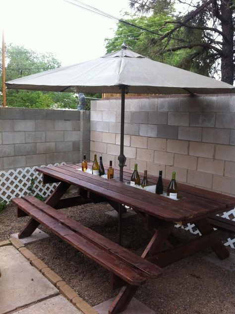 Picnic Table Makeover, Backyard Table, Diy Picnic Table, Large Backyard Landscaping, Picnic Table Plans, Diy Outdoor Table, Backyard Picnic, Backyard Bar, Picnic Tables