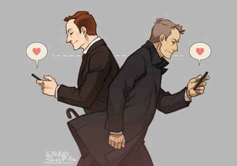 Mycroft Holmes / Gregory Lestrade / Mystrade / BBC Sherlock / texting / fanart / fan art Mycroft X Greg, Mycroft X Lestrade Fanart, Mycroft X Lestrade, Mycroft And Lestrade, Mycroft Fanart, Greg Lestrade Fanart, Mycroft Holmes Fanart, Mystrade Fanart, Lestrade And Mycroft