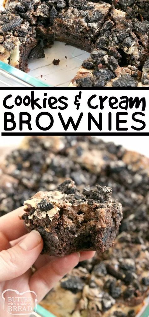 Easy Oreo Treats, Heavenly Brownies, Cookies And Cream Brownies, Fudgy Brownie Recipe, Fudgy Brownie, Cookies Cream, Oreo Brownies, Dessert Chocolate, Oreo Dessert