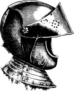 PublicDomainVectors.org-Knight's helmet image Knight Helmet Drawing, Arcane Knight, Knight Errant, Wall Drawing Ideas, Helmet Drawing, Yearbook Class, Helmet Tattoo, Knight Helmet, Medieval Tattoo