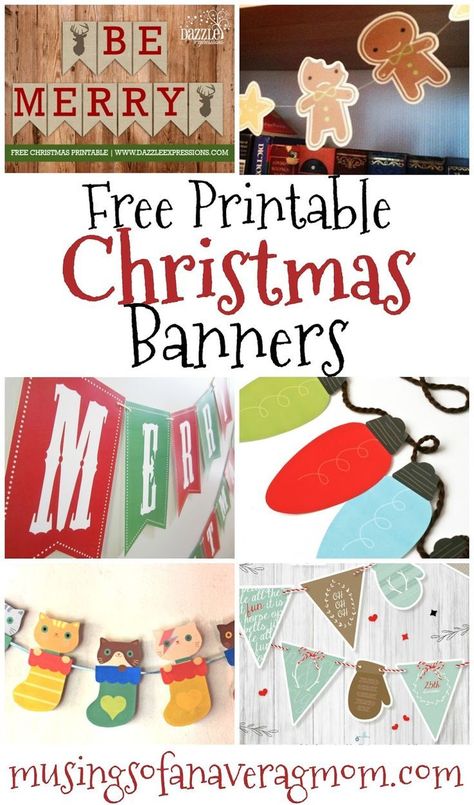 free printable christmas banners Christmas Paper Garland, Merry Christmas Banner Printable, Christmas Banner Printable, Christmas Banner Diy, Christmas Library, Diy Christmas Paper, Printable Christmas Decorations, Merry Christmas Font, Christmas Crafty