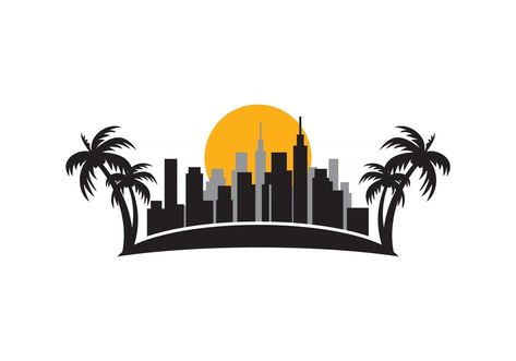 Miami skyline logo design illustration vector eps format , suitable for your design needs, logo, illustration, animation, etc. Skyline Logo Design, City Logos Design, Skyline Logo, Miami Logo, Logo Design Illustration, Miami Skyline, Beach Logo, Wine Logo, Vector Art Design