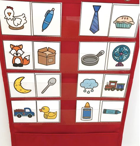 Pocket Chart Ideas, Pocket Chart Activities, Color Sorting Activities, Cvc Activities, Sight Word Sentences, Picture Clues, Rhyming Activities, Chart Ideas, Word Sentences