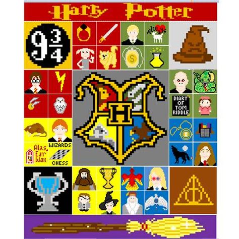 The Homemade Way: Harry Potter Graph Afghan, aka Graphgan Harry Potter C2c Graph, Harry Potter Afghan Crochet, Harry Potter Crochet Squares, Harry Potter C2c, Harry Potter Cross Stitch Pattern, Crochet Harry Potter, Cross Stitch Harry Potter, Harry Potter Cross Stitch, Harry Potter Blanket