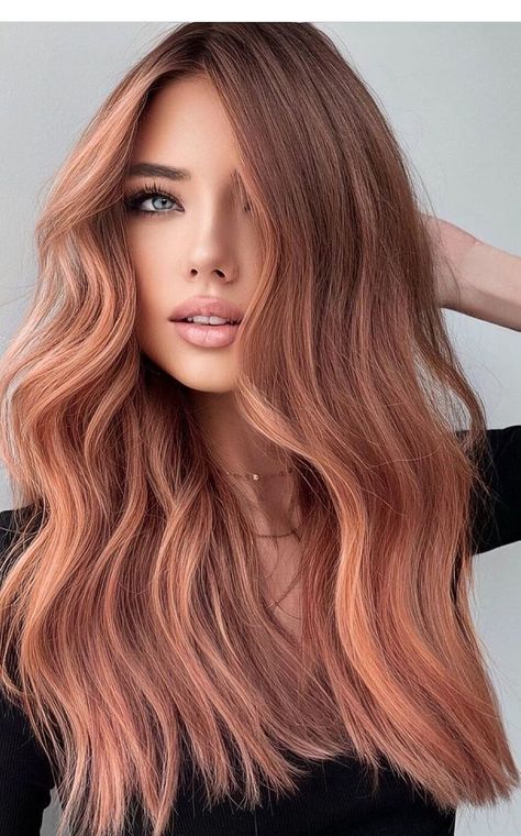 Spring Hair Color Trends, Gold Hair Colors, Peach Hair, Ginger Hair Color, Spring Hair Color, Strawberry Blonde Hair, Rose Gold Hair, Hair Color And Cut, Short Hairstyle