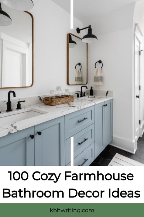 Transform your bathroom into a serene farmhouse oasis with these inspiring decor ideas. Opt for distressed wood accents, vintage fixtures, and soothing neutral tones to achieve a timeless aesthetic. Incorporating galvanized metal touches and natural elements such as shiplap can bring warmth and coziness to the space. Enhance the ambiance with rustic accessories for a welcoming farmhouse feel that exudes charm. Discover the perfect blend of rustic and vintage elements for an inviting farmhouse ba Modern Farmhouse Coastal Bathroom, Half Bath Decor Ideas Modern Farmhouse, Traditional Farmhouse Bathroom, Modern Boho Farmhouse Bathroom, Rustic Western Bathroom, Trending Bathroom Ideas, Half Bath Decor Ideas, Cozy Farmhouse Bathroom, Simple Farmhouse Bathroom