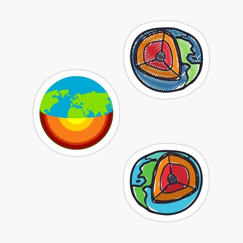 Get my art printed on awesome products. Support me at Redbubble #RBandME: https://www.redbubble.com/i/sticker/Earth-geology-layers-by-Ainar67/77162528.JCQM3?asc=u Earth Science Design For Notebook, Earth Science Design, Earth's Spheres, Science Stickers, Earth Surface, Plate Tectonics, Hand Art Drawing, Hand Art, Cool Stickers