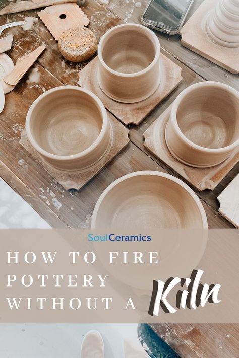 How To Fire Pottery Without A Kiln | Pottery kiln, Beginner pottery, Pottery crafts Types Of Pottery Clay, Oven Baked Pottery, Pottery Without Wheel Or Kiln, Diy Food Safe Pottery, Ceramics At Home Diy, Diy Clay For Pottery, Intro To Pottery, Firing Clay Without A Kiln, Glaze Pottery In Home Oven