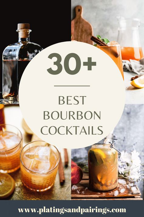 Wondering what the best bourbon cocktails are? I’ve got you covered with this guide of the 30+ BEST bourbon drinks! Bourbon Drinks Cocktails, Warm Bourbon Drinks, Fun Bourbon Cocktails, Summer Bourbon Cocktails, Simple Bourbon Drinks, Unique Bourbon Cocktails, Easy Summer Bourbon Cocktails, Spring Bourbon Cocktails, Bourbon Craft Cocktails