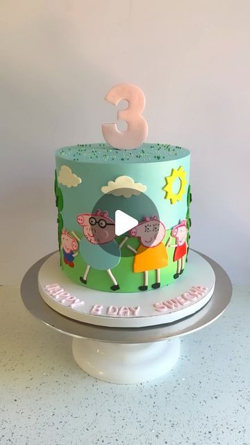 Peppa Cake, Peppa Pig Cake Topper, Peppa Pig Birthday Cake, Pig Birthday Cakes, Peppa Pig Cake, Pig Cake, Cake Artist, 3d Figures, All Nighter