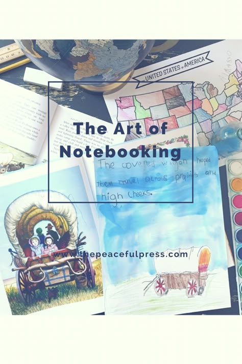 The Art of Notebooking — THE PEACEFUL PRESS Homeschool Notebooking Kindergarten, The Peaceful Press, Narration Notebooks, Playful Pioneers, Notebooking Homeschool, Homeschool Notebooking, Peaceful Press, Spelling Lessons, Homeschool Lessons