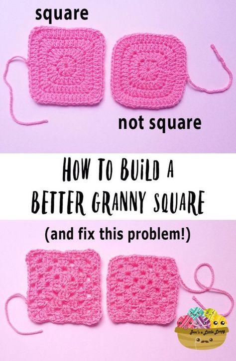 How to build a better granny square - this one simple trick will help your granny squares be more square! No Gap Granny Square, Crochet Granny Square Beginner, Solid Granny Square, Granny Square Pattern Free, Crocheted Squares, Motifs Granny Square, Sunburst Granny Square, Granny Square Tutorial, Granny Square Crochet Patterns Free