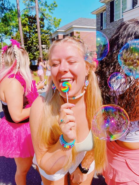 Candy Theme Bid Day, Candy Sorority Theme, Candy Bid Day Theme, Candy Land Sorority Theme, Candyland Sorority Theme, Candy Land Bid Day, Candyland Party Theme, Spirit Week Themes, Sorority Work Week