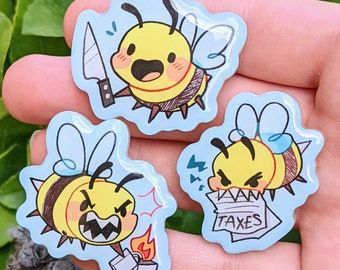 Enamel Pin Ideas, Cute Pins Aesthetic, Cute Bee Art, Ita Bags, Art Mignon, Backpack Pins, Acrylic Pins, Bag Pins, Cute Animal Drawings Kawaii