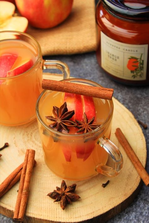 Fragrant, mildly spiced and comforting, this Hot Apple Cider is a cozy drink that is perfect for Fall afternoons or holiday entertaining. Christmas Apple Cider, Hot Spiced Apple Cider, Hot Apple Cider Recipe, Cozy Fall Drinks, Fall Cider, Hot Spiced Cider, Apple Cider Recipe, Cozy Drinks, Spiced Apple Cider