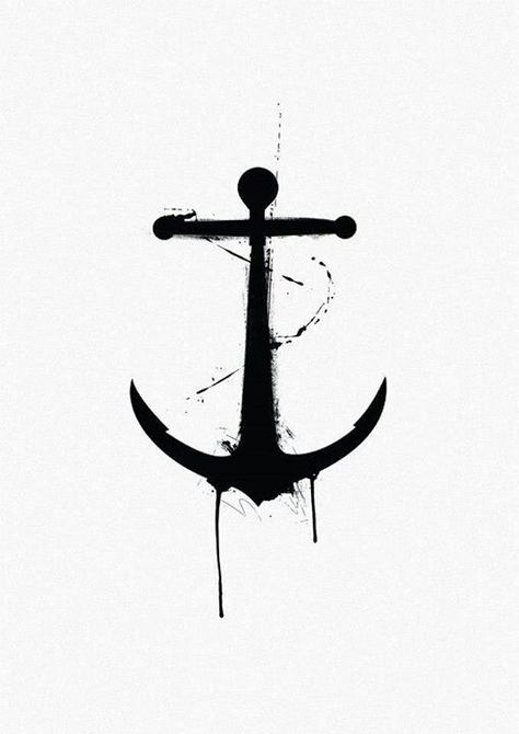 Black Anchor Tattoo, Ancora Tattoo, Anchor Sketch, Anker Tattoo Design, Anchor Tattoo Design, Anker Tattoo, Tattoo Old School, Anchor Tattoos, Nautical Tattoo