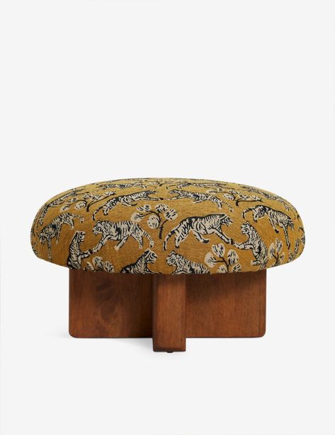 Burled Wood Furniture, Sarah Sherman, Sarah Sherman Samuel, Bright Living Room, Ottoman Design, Lulu And Georgia, Ottoman Stool, Foot Stool, Outdoor Furniture Collections