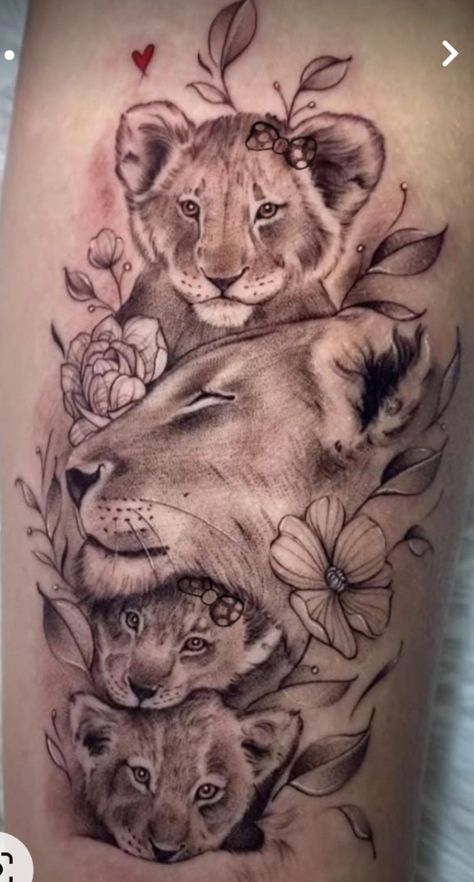 Lioness And 3 Cubs Tattoo For Women, Lioness With 3 Cubs Tattoo, Tiger And 3 Cubs Tattoo, Mama Lion And 3 Cubs Tattoo, Lioness 3 Cubs Tattoo, Cheetah Family Tattoo, Lioness With 4 Cubs Tattoo, Lioness And 3 Cubs Tattoo Mothers, Lioness And Three Cubs Tattoo