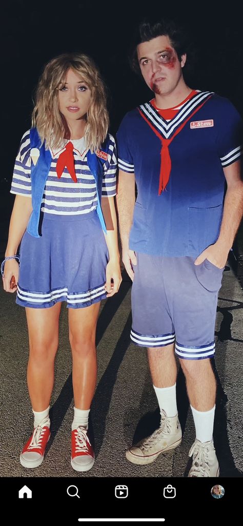 Steve Scoops Ahoy, Stranger Things Halloween Costume, Scoops Ahoy, Robin Costume, Stranger Things Costume, Stranger Things Halloween, Cute Costumes, Halloween Halloween, Costume Halloween