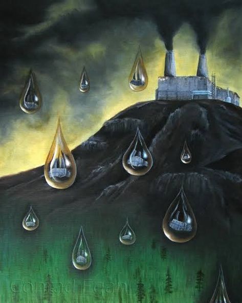 Acid Rain Poster, Studying Ideas, Rain Poster, Environmental Sculpture, Sources Of Energy, Rain Pictures, Rain Painting, Acid Rain, Birthday Card Drawing