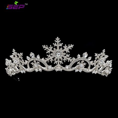 Real Austrian Crystals Women Princess Snowflake Tiara Crown Bridal Wedding Christmas Hair Jewelry Accessories SHA8756-in Hair Jewelry from Jewelry & Accessories on Aliexpress.com | Alibaba Group Snowflake Tiara, Snowflake Wedding, Tiara Hair, Silver Tiara, Crown Bridal, Tiara Hairstyles, Crystal Snowflakes, Tiara Crown, Christmas Hair