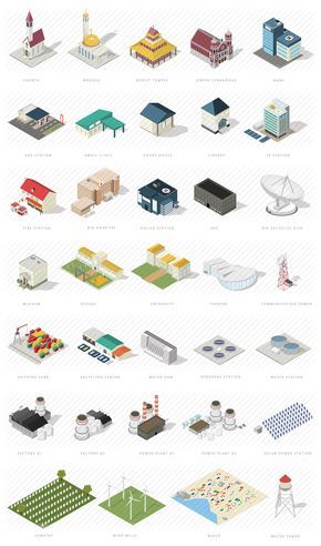 Isometric map builder elements: A massive collection of unique isometric elements to build your map Isometric Illustration City, Map Art Illustration, การออกแบบ Ui Ux, City Map Design, City Maps Design, Isometric Map, Map Creator, Isometric Drawing, Vector Elements