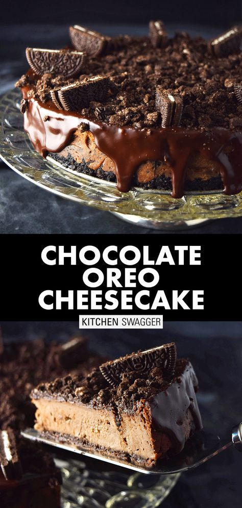 Chocolate Cheesecake Cake Recipe, Triple Chocolate Cheesecake With Oreo Crust, Chocolate Cheesecake Recipe Easy, Chocolate Oreo Cheesecake Recipe, Chocolate Oreo Cheesecake, Oreo Ideas, Oreo Cheesecake Recipe, Chocolate Cheesecake Recipe, Triple Chocolate Cheesecake