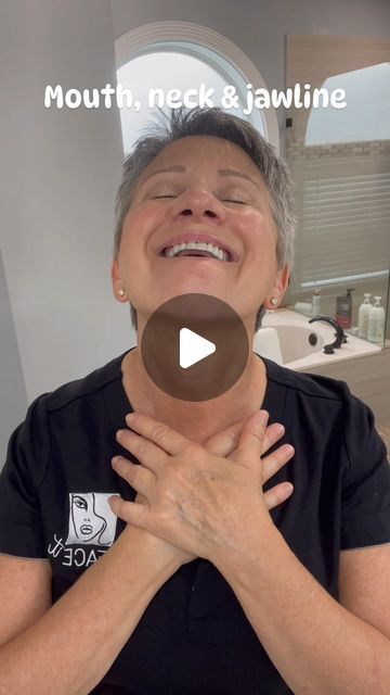 Nicholle Roberson - FACEit on Instagram: "This exercise does so many things. It helps raise the corners of the mouth, stretch out tightness in the platysma, helps with placement of the tongue, an alignment of the jawline.

If you have neck or jaw issues back off on the rotation, don’t bring your head back so far. we don’t want pain during this exercise. Make sure you have good posture.

#FACEit #FACEitjax #nikkisquicktips #faceyoga #esthetician #fasciastretching #jacksonvilleflorida #neptunebeach #holistichealthcoach #fasciarelease" Fascia Stretching, Holistic Health Coach, The Tongue, Fountain Of Youth, Face Yoga, Good Posture, Back Off, Esthetician, Your Head