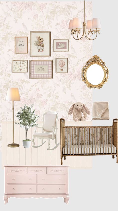 Vintage Floral Nursery, Beatrix Potter Nursery, Pink Baby Room, Vintage Girl Nursery, Girl Nursery Pink, Dreamy Nursery, Baby Deco, Baby Nursery Inspiration, Nursery Pink