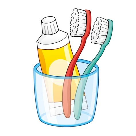 Vector toothbrushes and toothpaste in a ... | Premium Vector #Freepik #vector #toothpaste #brush-teeth #toothbrush #hygiene Brush Teeth, Brush Drawing, Dental Teeth, Toothbrush Toothpaste, Dental Tools, Craft Time, Cleaning Routine, Dental Health, Crafts Ideas