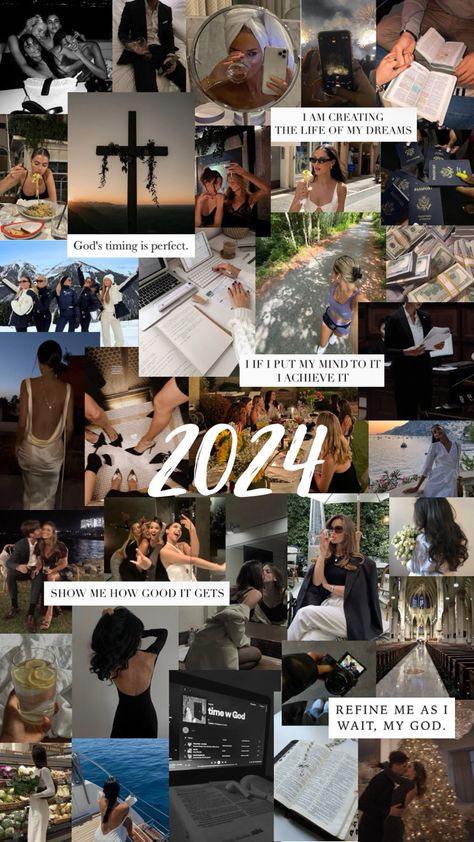 Inspiration, vision board, God, ambition, New Year, resolutions, 2024 Godly Vision Board, Asthetic Picture Vision Board, Vision Board With God, Vision Board God, Vision Board Christian, Vision Board New Year, Manifestation Boards, 2024 Resolutions, Inspiration Vision Board