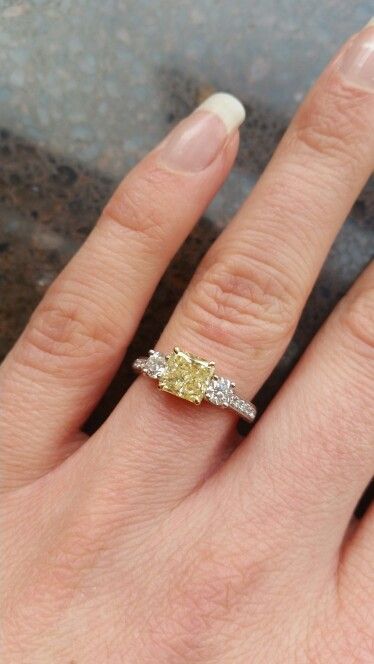 Pale Yellow Engagement Ring, Silver Band Engagement Rings, Yellow Stone Engagement Ring, 2025 Wishlist, Beautiful Engagement Ring, Yellow Diamonds Engagement, Canary Diamond, Yellow Diamond Engagement Ring, Glamorous Jewelry