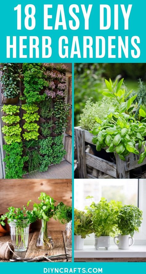 WOW! This list of fun and super easy DIY herb gardens is just what you need! Indoor and outdoor versions make it easy for anyone to grow herbs at home! #HerbGarden #Gardening #Garden #FreshHerbs #BackyardGarden Moveable Herb Garden, Spice Garden Outdoor, Spice Plants Herbs Garden, Mobile Herb Garden, Diy Hanging Herb Garden, Gardening At Home, Countertop Herb Garden Ideas, Herb Garden Designs, Countertop Herb Garden