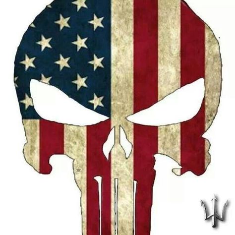 Patriotic Punisher, FORGED Skull Elbow Tattoo, Cardboard Figures, Punisher Skull Decal, Punisher Skull American Flag, Military Stickers, Elbow Tattoo, Chris Kyle, Skull Flag, Skull Decal