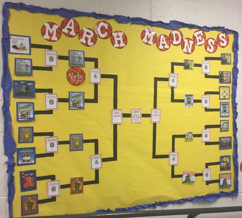 March Madness Decor, March Madness Classroom Door, March Madness School Ideas, March Madness Bulletin Board Ideas, March Is Reading Month Bulletin Board, March Reading Month Ideas, March Is Reading Month Door Decorations, March Library Bulletin Boards, March Madness Classroom Ideas