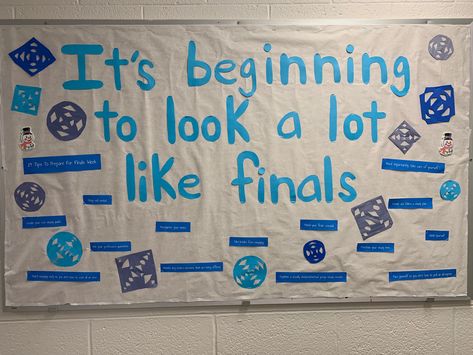 Fall 2020 RA bulletin board with tips for finals week Finals Week Bulletin Board, Ra Finals Bulletin Board, Welcome Week Bulletin Board Ra, Study Tips Ra Bulletin Board, Ra Bulletin Boards New Semester, End Of Semester Bulletin Board Ra, Finals Bulletin Board Ra, Cute Bulletin Boards, Ra Boards