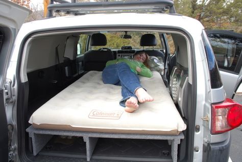 FJ Cruiser Air Mattress Platform Fj Cruiser Interior, Montero 4x4, Fj Cruiser Accessories, Fj Cruiser Mods, Fj Cruiser Forum, Mattress Platform, Motorcycle Camping Gear, Truck Bed Camping, Suv Camping