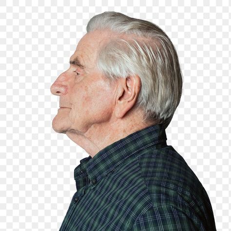 Senior man wearing a tartan shirt in a profile shot overlay | premium image by rawpixel.com / McKinsey Man Side View, Side Face, Male Profile, Face Profile, Adobe Illustrator Graphic Design, Tartan Shirt, Face Face, Side Profile, Old People