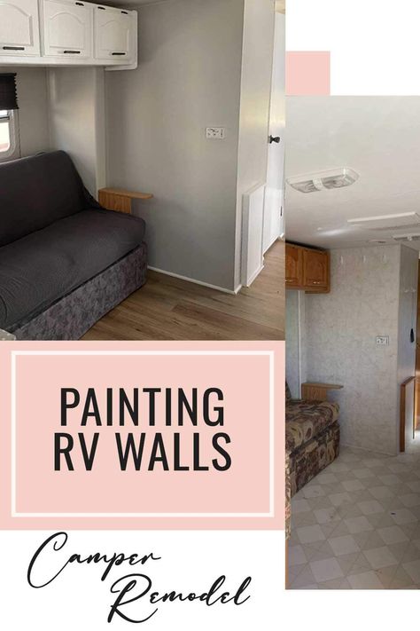 If you've been following along on our posts, you'll know that we renovated our little bumper puller last spring.  We have the lowdown on painting a camper since we painted the walls and cabinets.  I wrote about painting camper cabinets already but wanted to give you some quick information and tips on painting camper walls and the best camper paint I've found. Paint Camper Walls, Painted Camper Walls, Painted Camper Cabinets, Painting Camper Walls, Painting A Camper, Painting Camper Cabinets, Paint Rv Walls, Painting Camper, Camper Walls