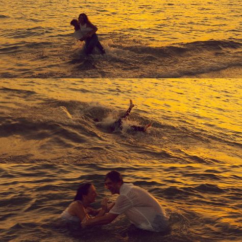 Joy is running into the ocean fully clothed on warm summer nights and playing tag as the sun sets on the horizon I think. I got to know Mia + Cam during the twenty minute walk to & from this spot and it turns out we have pretty similar stories. What a blessing it is to photograph moments like this, I was smiling so big behind the camera the whole time let me tell ya. beach shoot, couples photoshoot, movie scenes, romcom, cinema, cinematography, color grading, couples inspo, running, swimmin... Ocean Cinematography, Beach Cinematography, West Coast Florida, Movie Photoshoot, Couple Running, Beach At Night, Beach Date, Behind The Camera, Beach Shoot