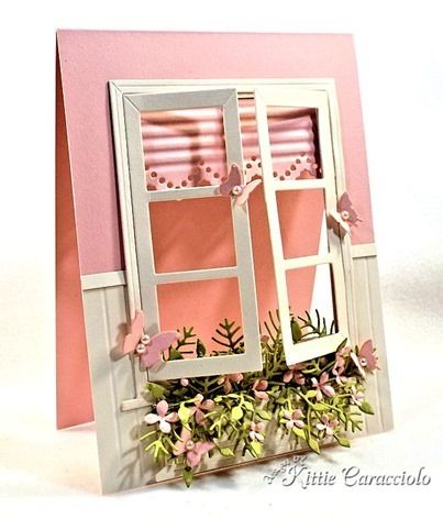 window card by Kittie Caracciolo Impression Obsession Cards, Good Monday Morning, Craftsman Tools, Good Monday, New Home Cards, Impression Obsession, Window Cards, Large Window, Frame Card