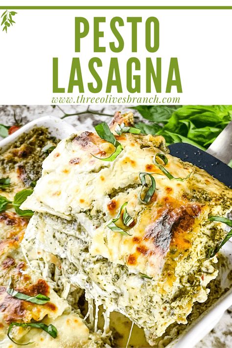 Pesto And Sausage Lasagna, Italian Lasagna Recipe, Lasagna With Bechamel Sauce, Pesto Lasagna, Lasagna Recipe With Ricotta, Italian Lasagna, Pesto Spinach, Basil Pesto Sauce, Sausage Lasagna